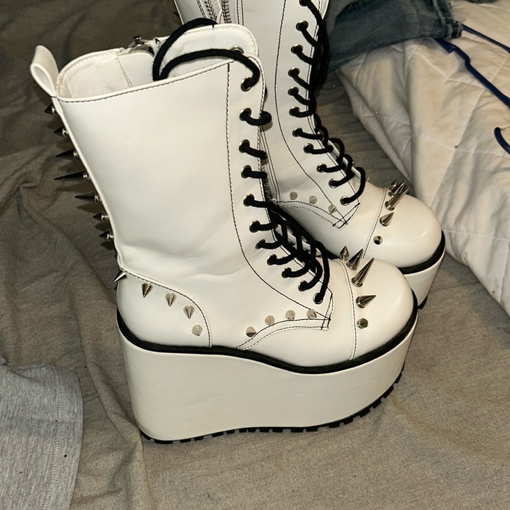 Demonia platform boots. Little higher than ankle length